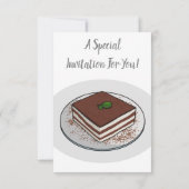 Tiramisu cake cartoon afbeelding kaart (Achterkant)