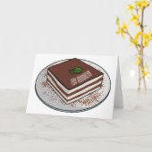 Tiramisu cake cartoon afbeelding kaart (Gele Bloem)