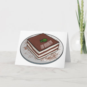 Tiramisu cake cartoon afbeelding kaart