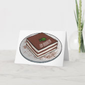 Tiramisu cake cartoon afbeelding kaart (Voorkant)