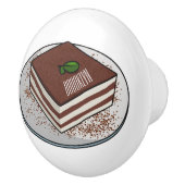 Tiramisu cake cartoon afbeelding keramische knop (Rechts)