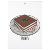 Tiramisu cake cartoon afbeelding klembord (Achterkant)