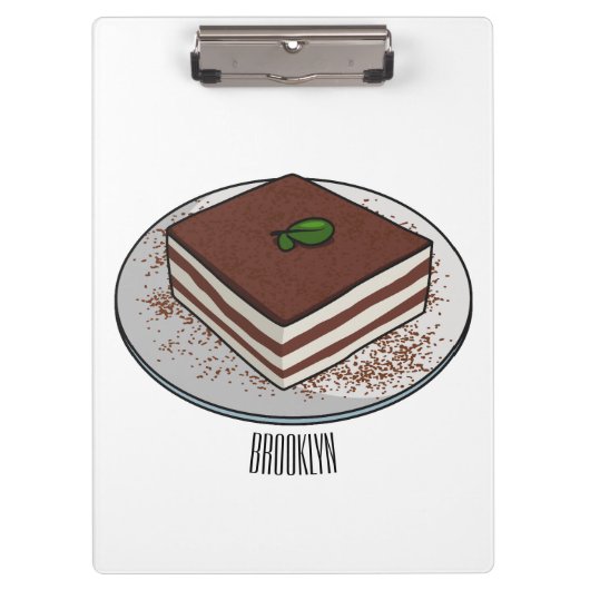 Tiramisu cake cartoon afbeelding klembord (Voorkant)