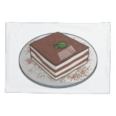 Tiramisu cake cartoon afbeelding kussensloop (Achterkant)