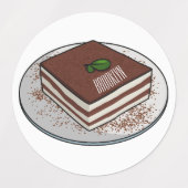 Tiramisu cake cartoon afbeelding labels (Design 1)
