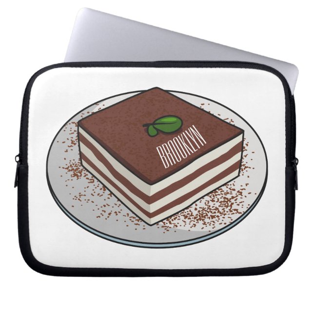 Tiramisu cake cartoon afbeelding laptop sleeve (Voorkant)