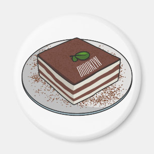 Tiramisu cake cartoon afbeelding magneet