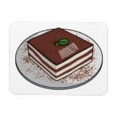 Tiramisu cake cartoon afbeelding magneet (Horizontaal)