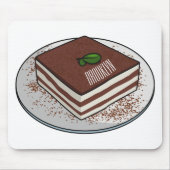 Tiramisu cake cartoon afbeelding muismat (Voorkant)