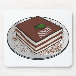 Tiramisu cake cartoon afbeelding muismat