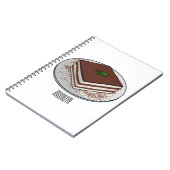 Tiramisu cake cartoon afbeelding notitieboek (Linkerzijde)