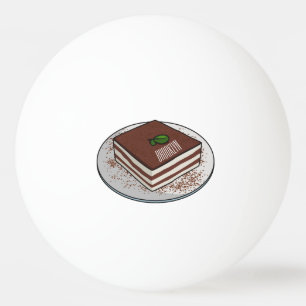 Tiramisu cake cartoon afbeelding pingpongbal