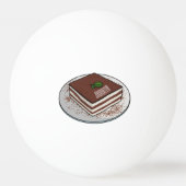 Tiramisu cake cartoon afbeelding pingpongbal (Achterkant)