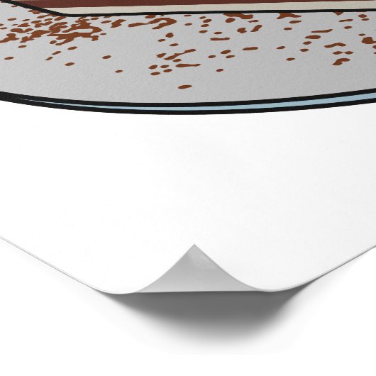 Tiramisu cake cartoon afbeelding poster (Hoek)