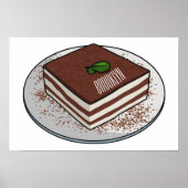 Tiramisu cake cartoon afbeelding poster (Voorkant)