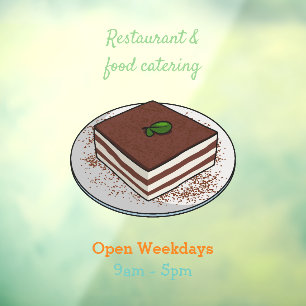 Tiramisu cake cartoon afbeelding raamsticker