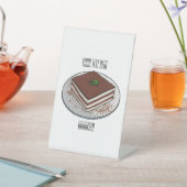 Tiramisu cake cartoon afbeelding reclamebord met voetstuk (Insitu)