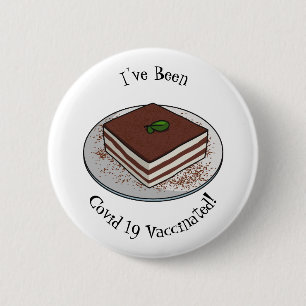 Tiramisu cake cartoon afbeelding ronde button 5,7 cm