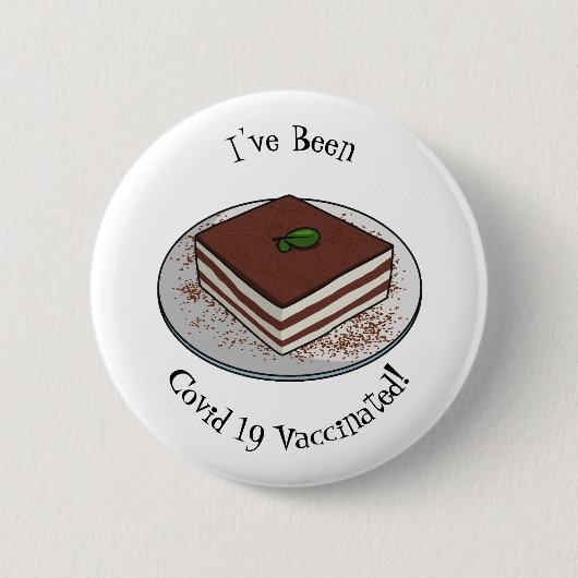 Tiramisu cake cartoon afbeelding ronde button 5,7 cm (Voorkant)
