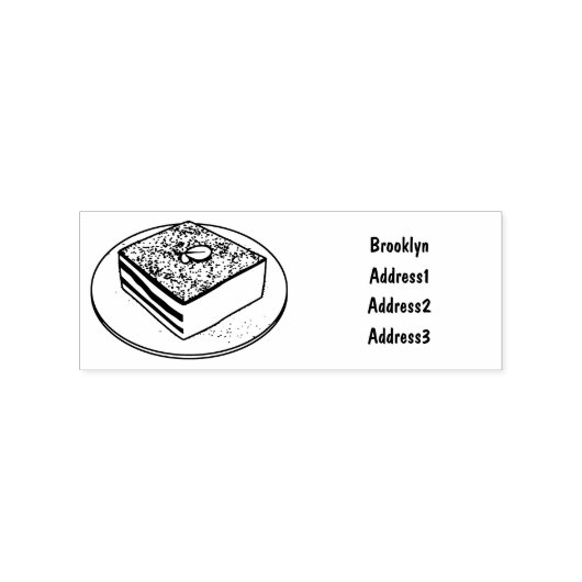 Tiramisu cake cartoon afbeelding rubberstempel (Afrduk)
