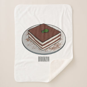 Tiramisu cake cartoon afbeelding sherpa deken