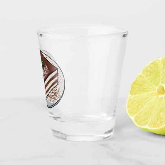 Tiramisu cake cartoon afbeelding shot glas (Rechts)