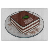 Tiramisu cake cartoon afbeelding snijplank (Voorkant)