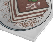 Tiramisu cake cartoon afbeelding snijplank (Hoek)