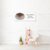 Tiramisu cake cartoon afbeelding spandoek (Insitu)