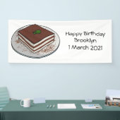 Tiramisu cake cartoon afbeelding spandoek (Beurs)