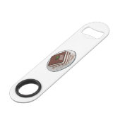 Tiramisu cake cartoon afbeelding speed flessenopener (Voorkant Gekanteld)