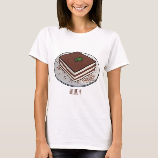 Tiramisu cake cartoon afbeelding t-shirt (Voorkant)