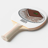 Tiramisu cake cartoon afbeelding tafeltennisbatje (Voorkant Gekanteld)