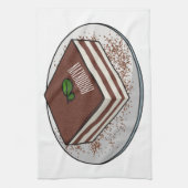 Tiramisu cake cartoon afbeelding theedoek (Verticaal)