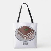Tiramisu cake cartoon afbeelding tote bag (Achterkant)