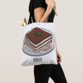 Tiramisu cake cartoon afbeelding tote bag (Dichtbij)