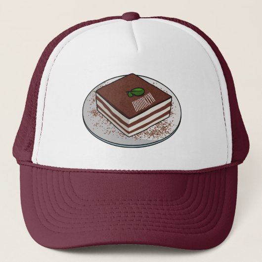 Tiramisu cake cartoon afbeelding trucker pet (Voorkant)
