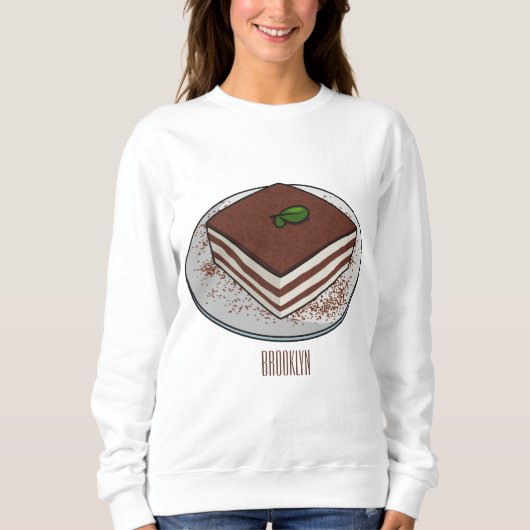 Tiramisu cake cartoon afbeelding trui (Voorkant)