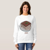 Tiramisu cake cartoon afbeelding trui (Voorkant volledig)