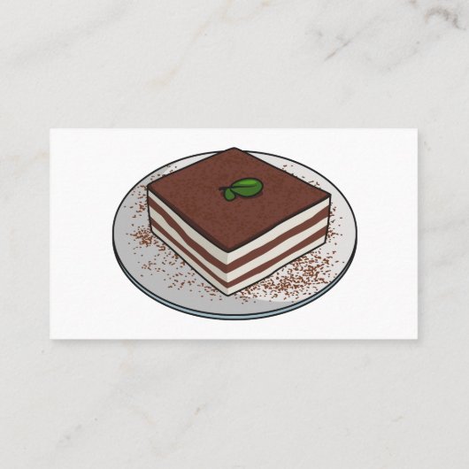 Tiramisu cake cartoon afbeelding visitekaartje (Achterkant)