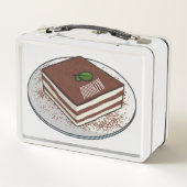 Tiramisu cake cartoon illustratie  (Achterkant)