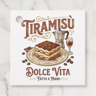 Tiramisu Dolce Vita Italiaal Dessert  Bedankjes Labels
