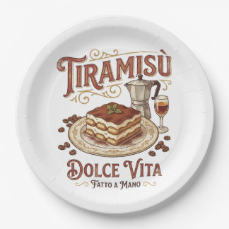 Tiramisu Dolce Vita Italiaal Dessert  Papieren Bordje