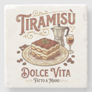 Tiramisu Dolce Vita Italiaal Dessert  Stenen Onderzetter