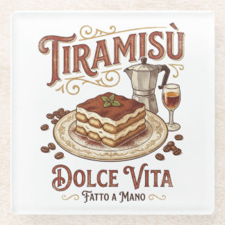 Tiramisu Dolce Vita Italiaans Dessert  Glazen Onderzetter