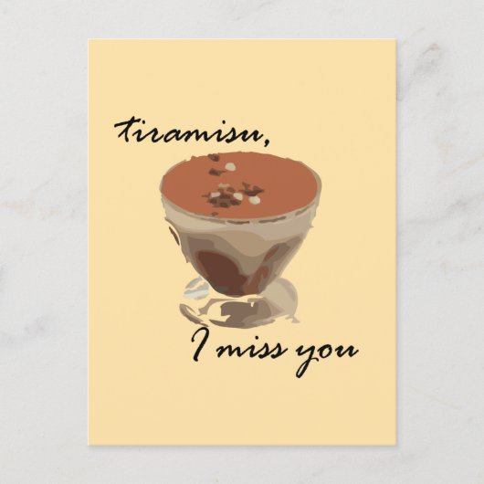 Tiramisu, ik mis je briefkaart (Voorkant)