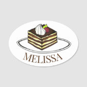 Tiramisu Italiaanse Espresso Cake Dessert Bakery Naamplaatje (Voorkant)