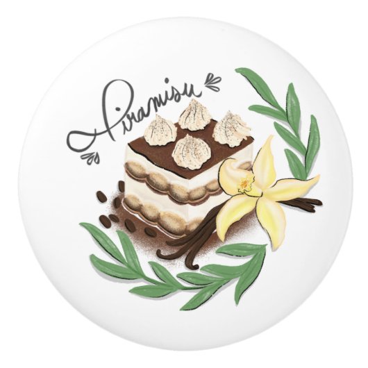 Tiramisu  keramische knop (Voorkant)