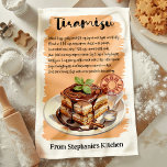 Tiramisu recept gepersonaliseerd theedoek<br><div class="desc">Voeg een zoete Italiaanse toets toe aan uw keuken met deze gepersonaliseerde Tiramisu Recept keukenhanddoek. Met het geliefde klassieke tiramisu-recept is deze handdoek niet alleen praktisch, maar maakt hij ook een heerlijke aanvulling op uw keukeninrichting. Pas het aan met jouw naam of een speciale boodschap, waardoor het een doordacht cadeau...</div>