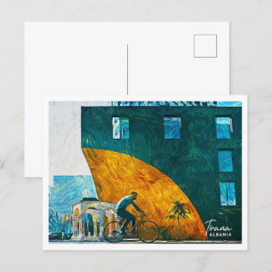 Tirana Albanië Mooi olieverflandschap Briefkaart